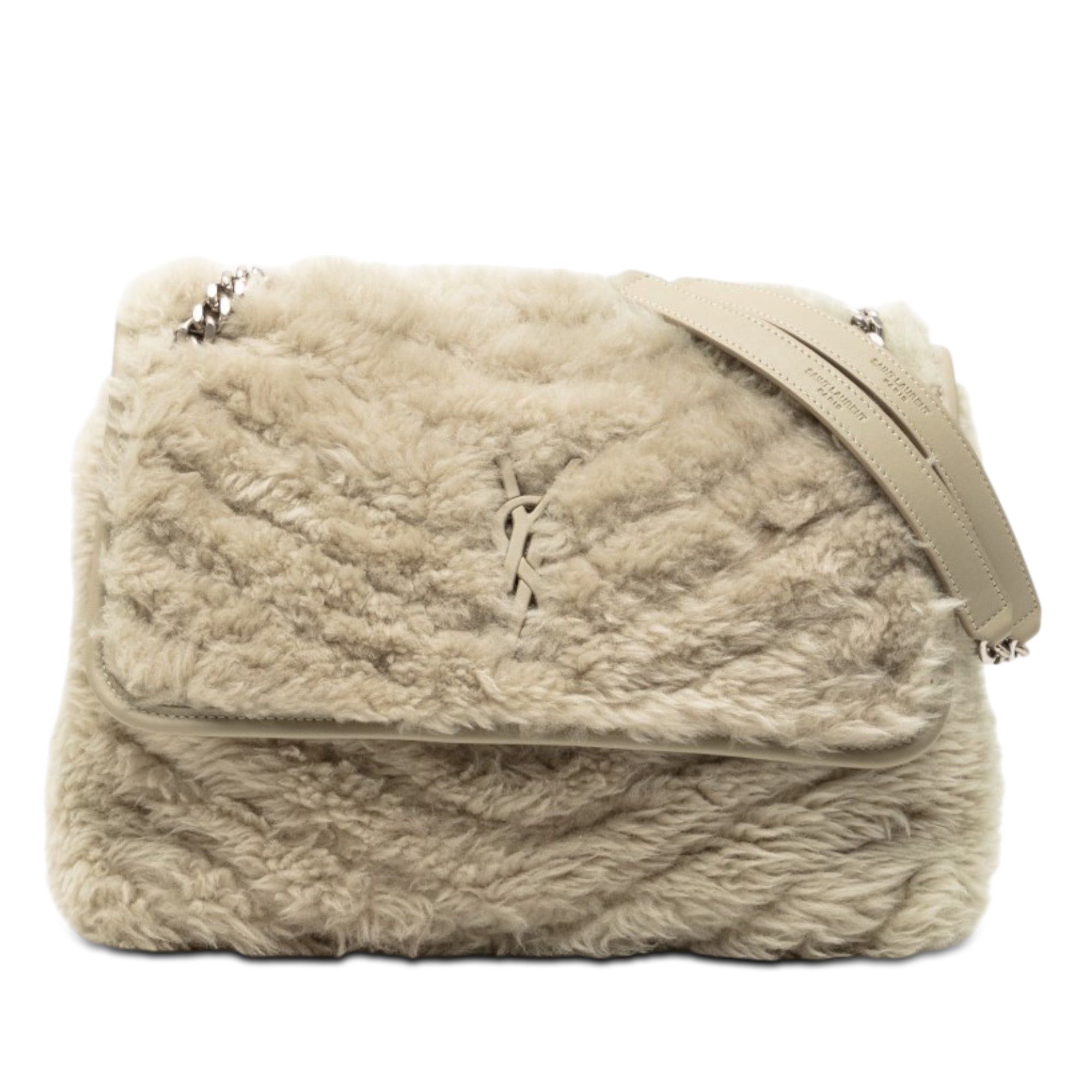 Saint Laurent Paris Medium Shearling Niki Shoulder Bag Size ONE SIZE - 1 Thumbnail