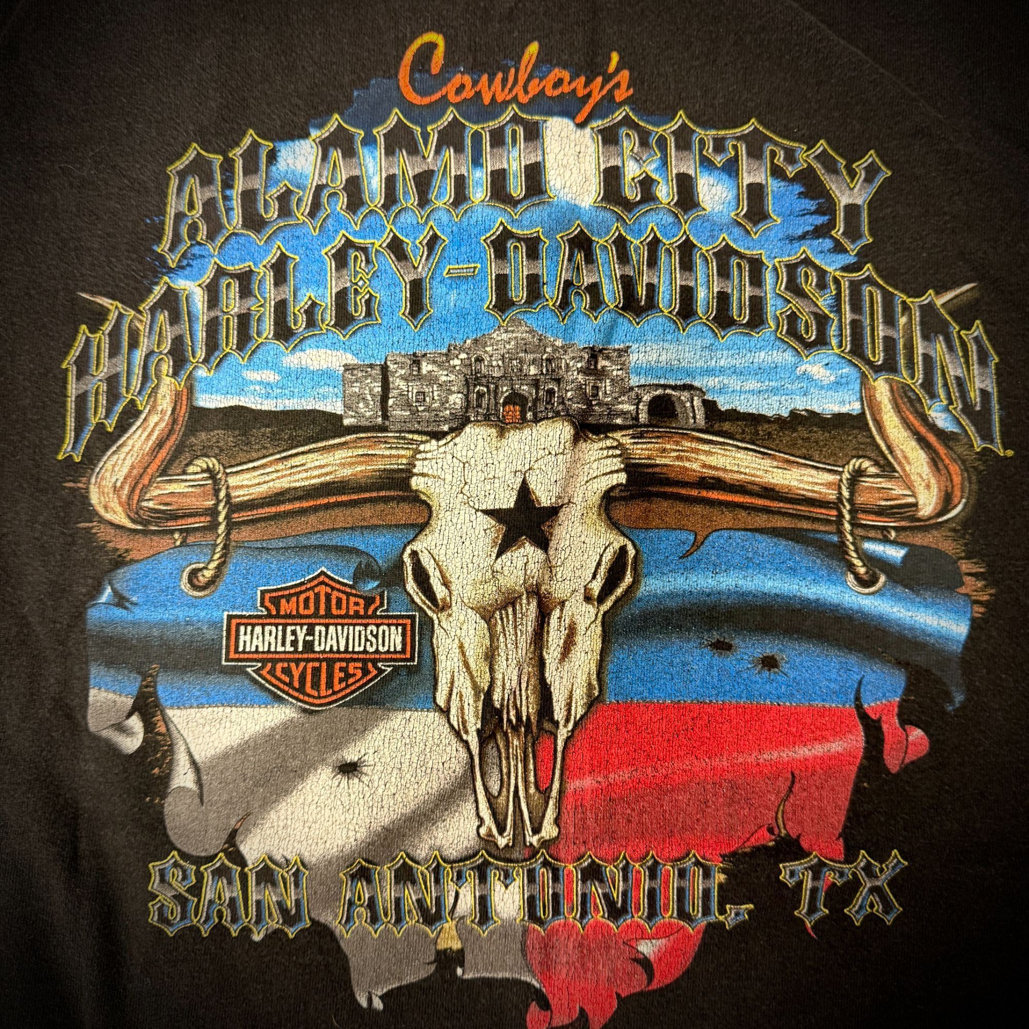 Harley Davidson 90’s Motorcycle COWBOYS ALAMO CITY Texas Longhorn BIKER Tee Size US M / EU 48-50 / 2 - 3 Thumbnail