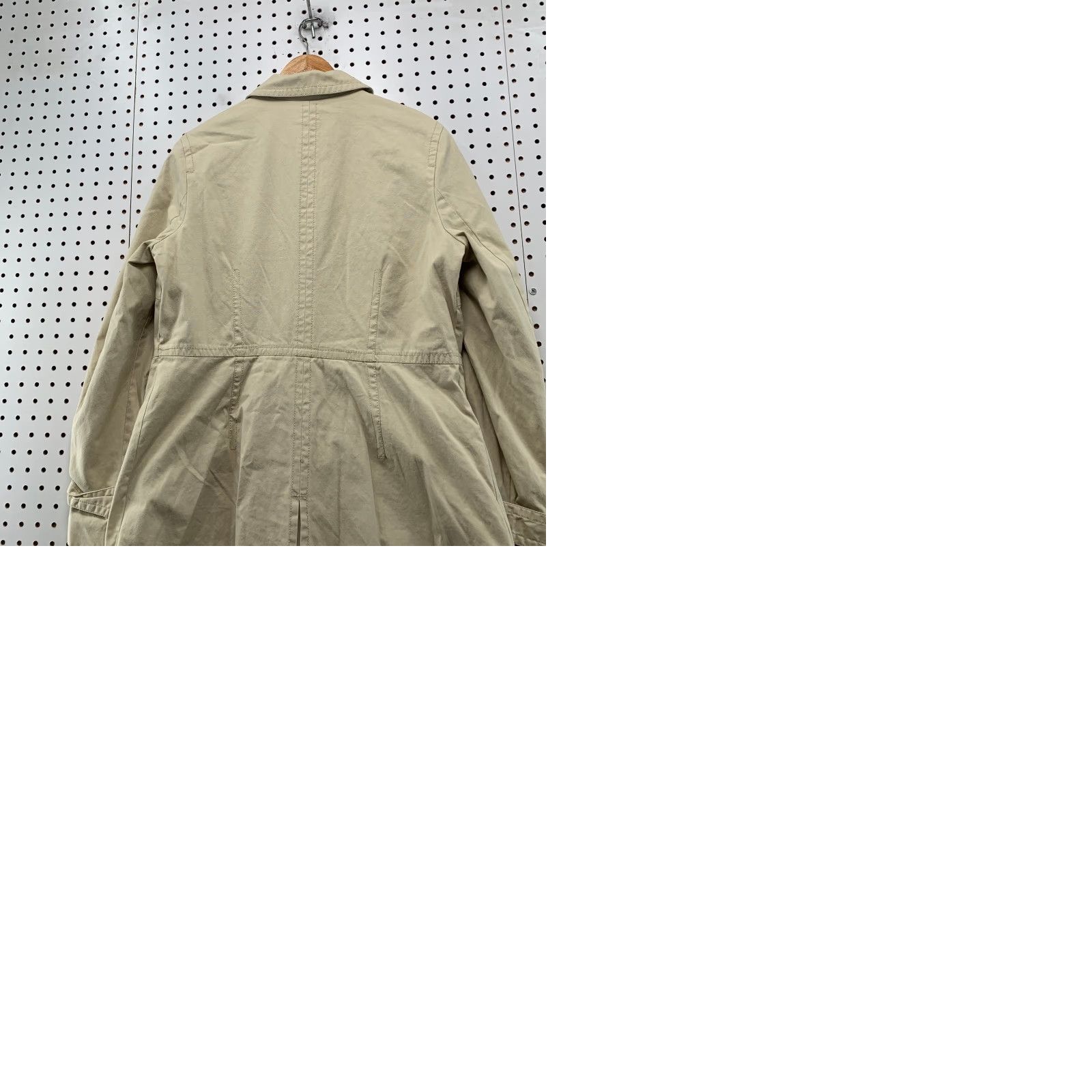Gap VINTAGE Gap Trench Coat Women Large Beige Canvas Button Pocket Flap Y2K Long Sleeve Cotton Coat Beige Women's Regular Size L -/- 90s Theme Classic Size L / US 10 / IT 46 - 10 Thumbnail