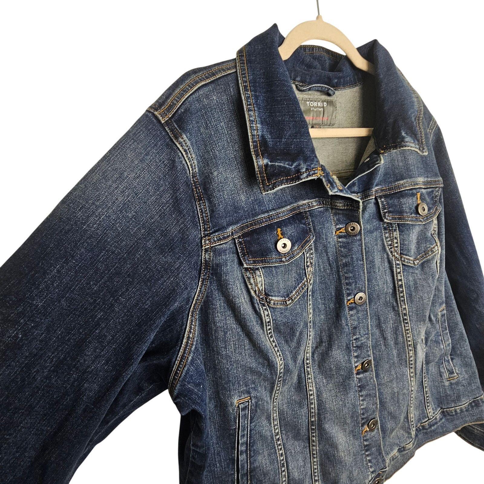 Corridor Torrid Jean Jacket Denim Jacket Button Up 3x Blue Denim Size 3XL / US 20-22 - 5 Thumbnail