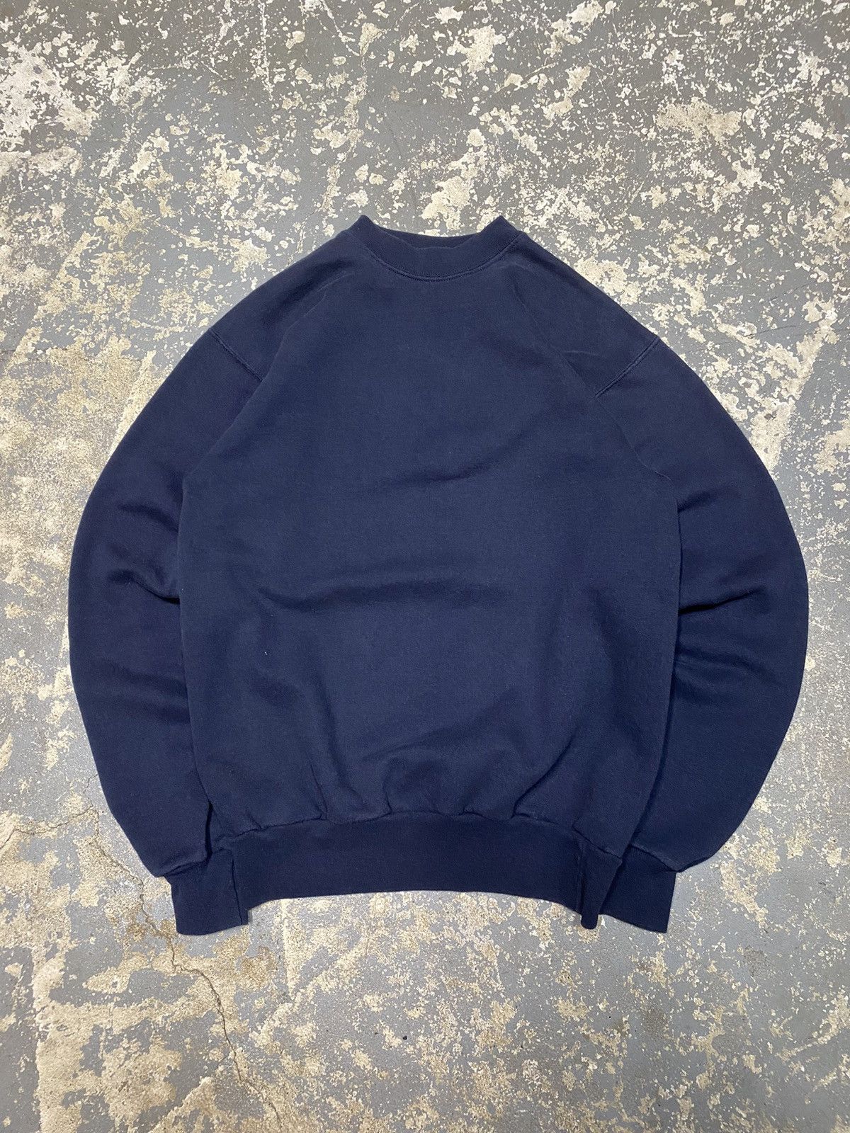 Hanes × Vintage Vintage Y2K Blank Black/Navy Pullover Crewneck Sweatshirt Size US S / EU 44-46 / 1 - 8 Thumbnail