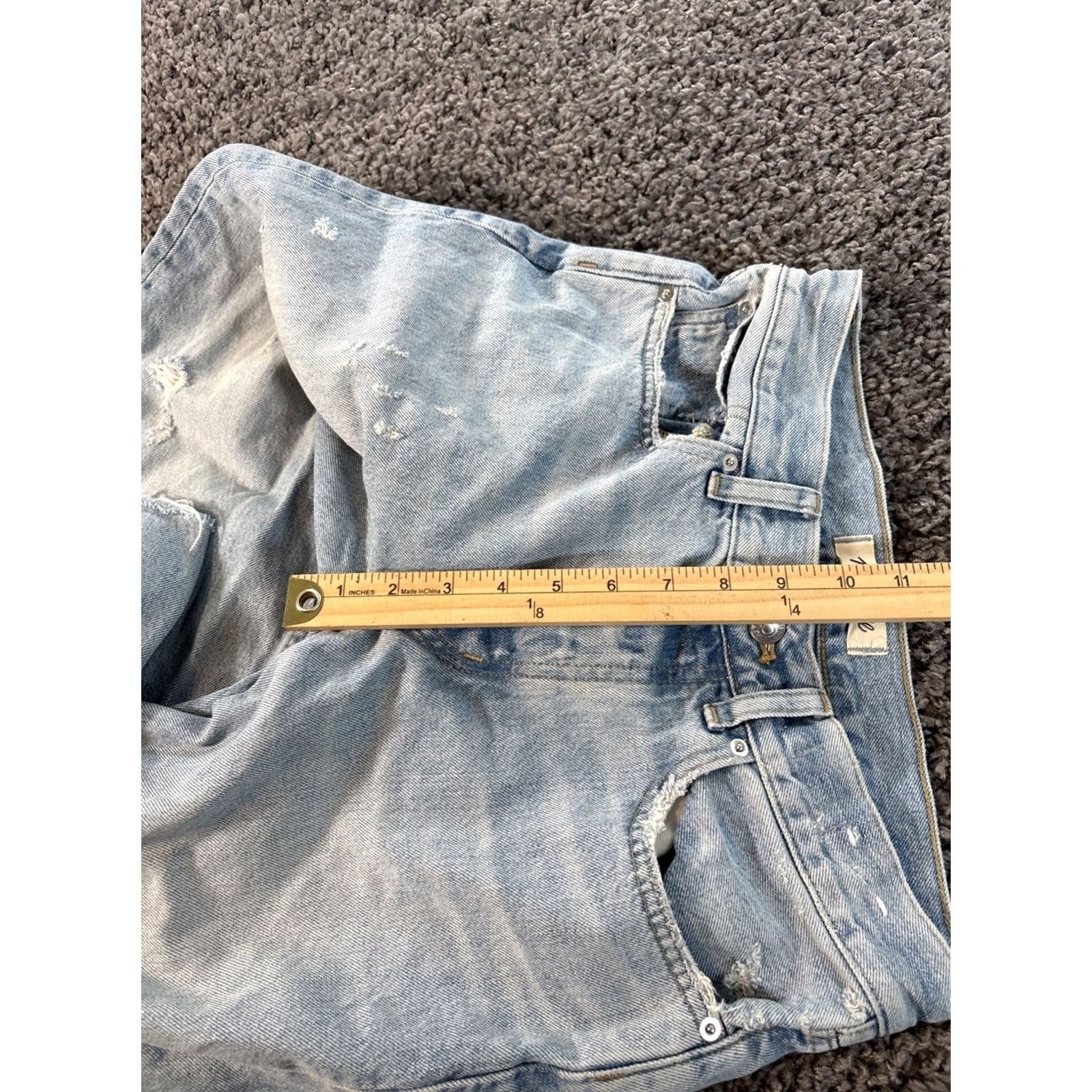 Madewell Madewell Low-Slung Baggy Crop Jeans Medium Wash Denim Sz 24P Womens Jeans Crop Distressed Pockets 5-Pocket Dye Blue Baggy Ankle-Style Size 42" / US 20 - 5 Thumbnail