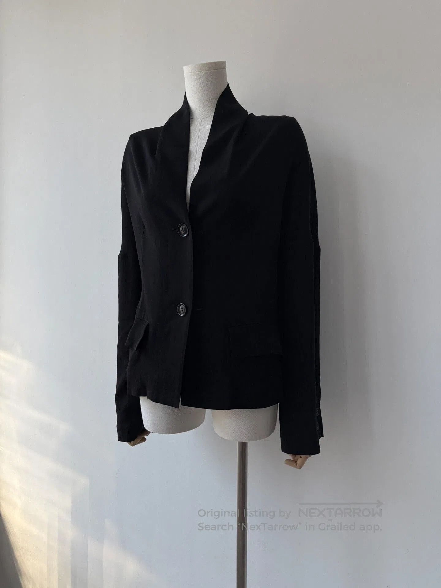 Yohji Yamamoto Yohji Yamamoto Noir Minimalist Wool Jacket. Size US M / EU 48-50 / 2 - 2 Thumbnail