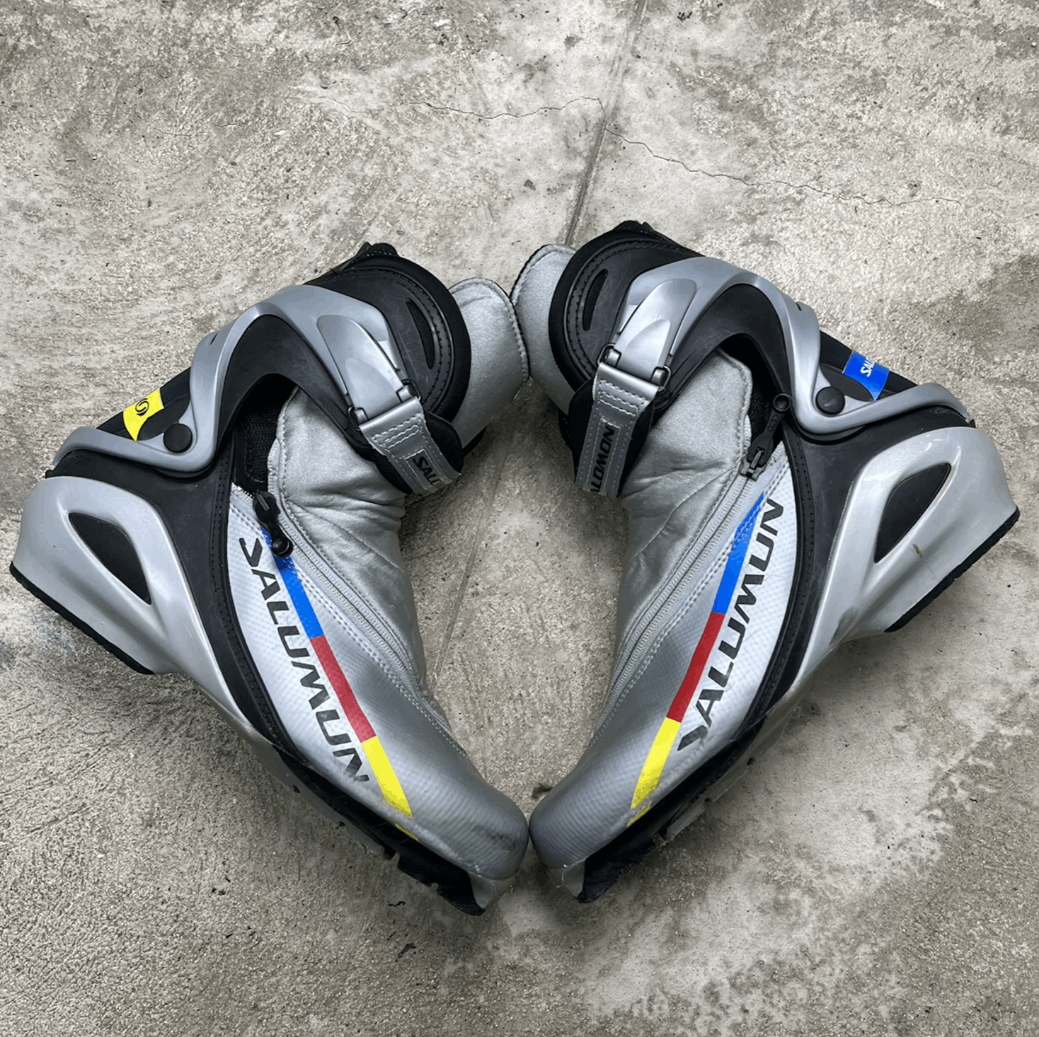 Salomon 2000s VINTAGE SALOMON METALLIC ZIP-UP SKI BOOTS - 5042 Size US 9 / EU 42 - 3 Thumbnail