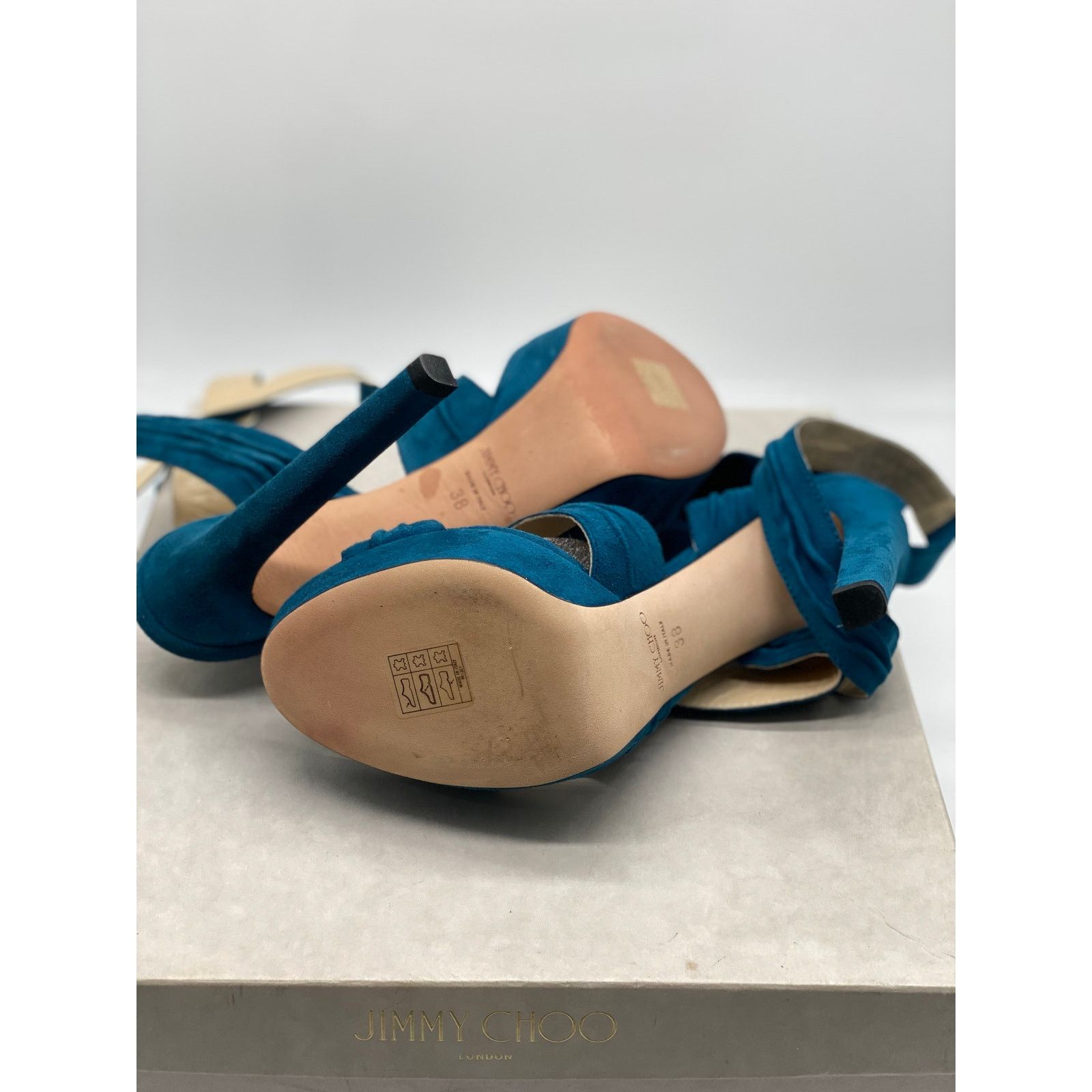 Jimmy Choo Jimmy Choo Vixen 130 Platform Sandals Midnight Blue sz 38 EU Size US 8 / IT 38 - 8 Thumbnail