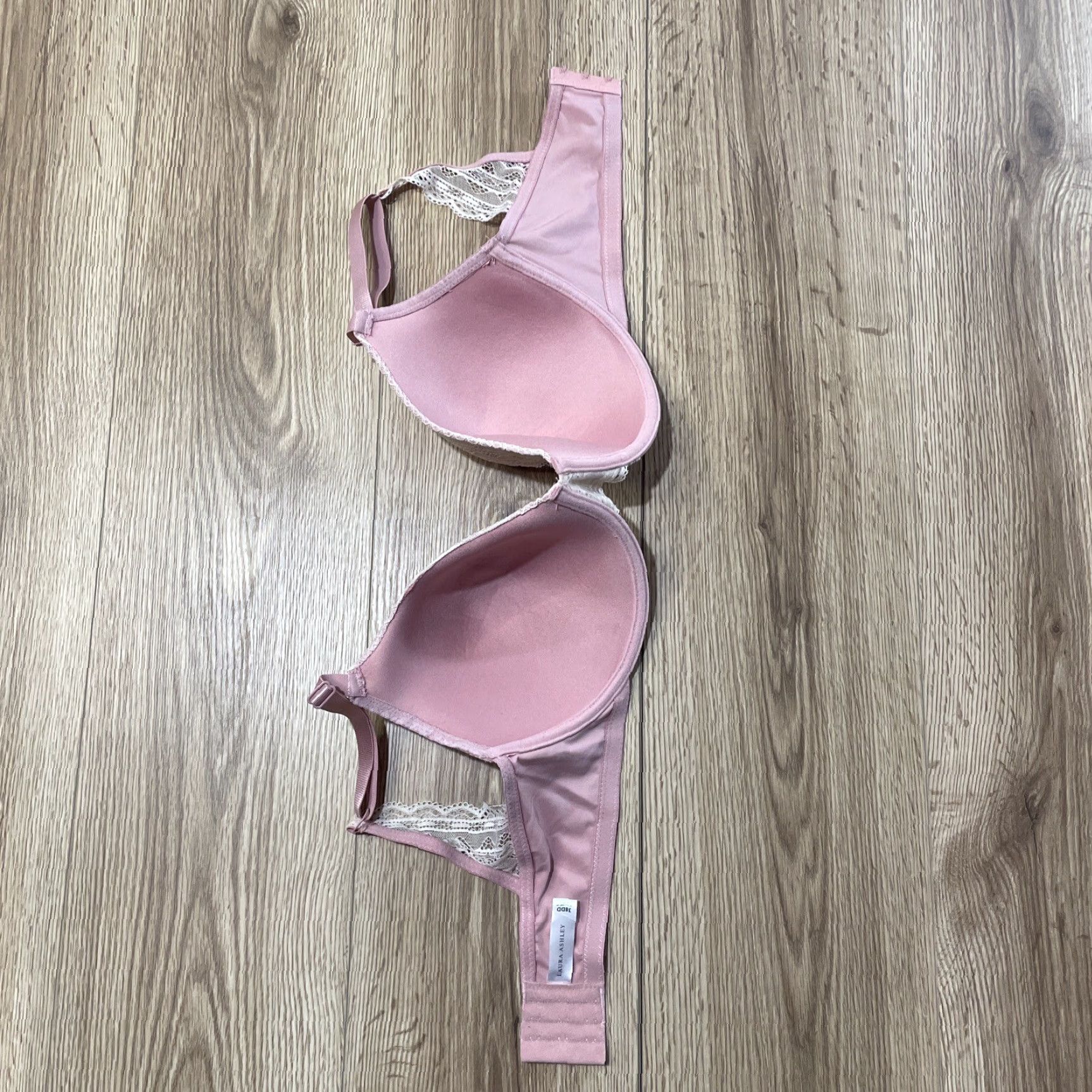 Laura Ashley VINTAGE Laura Ashley Women's Bra 38DD Push Up Pink Underwire Lingerie Size ONE SIZE - 5 Thumbnail