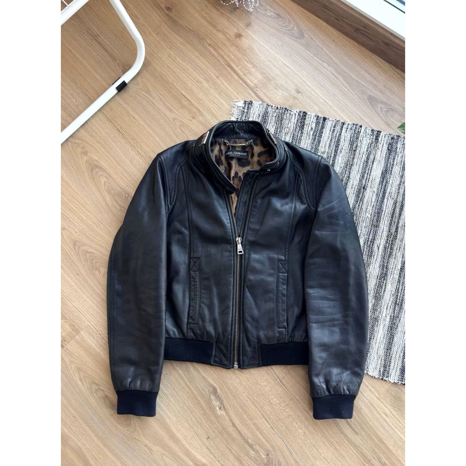 Dolce & Gabbana DOLCE&GABBANA Leather Jacket Black Leopard Women’s 42 Jacket Womens Leather Leopard DOLCE&GABBANA Black Leather Jacket 42 Size M / US 6-8 / IT 42-44 - 2 Thumbnail