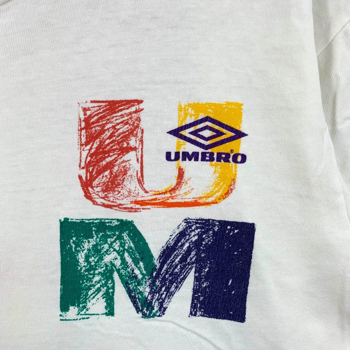 Umbro × Vintage Vintage 90s UMBRO USA Sportswear Big Logo Print White Shirt Size US M / EU 48-50 / 2 - 4 Thumbnail