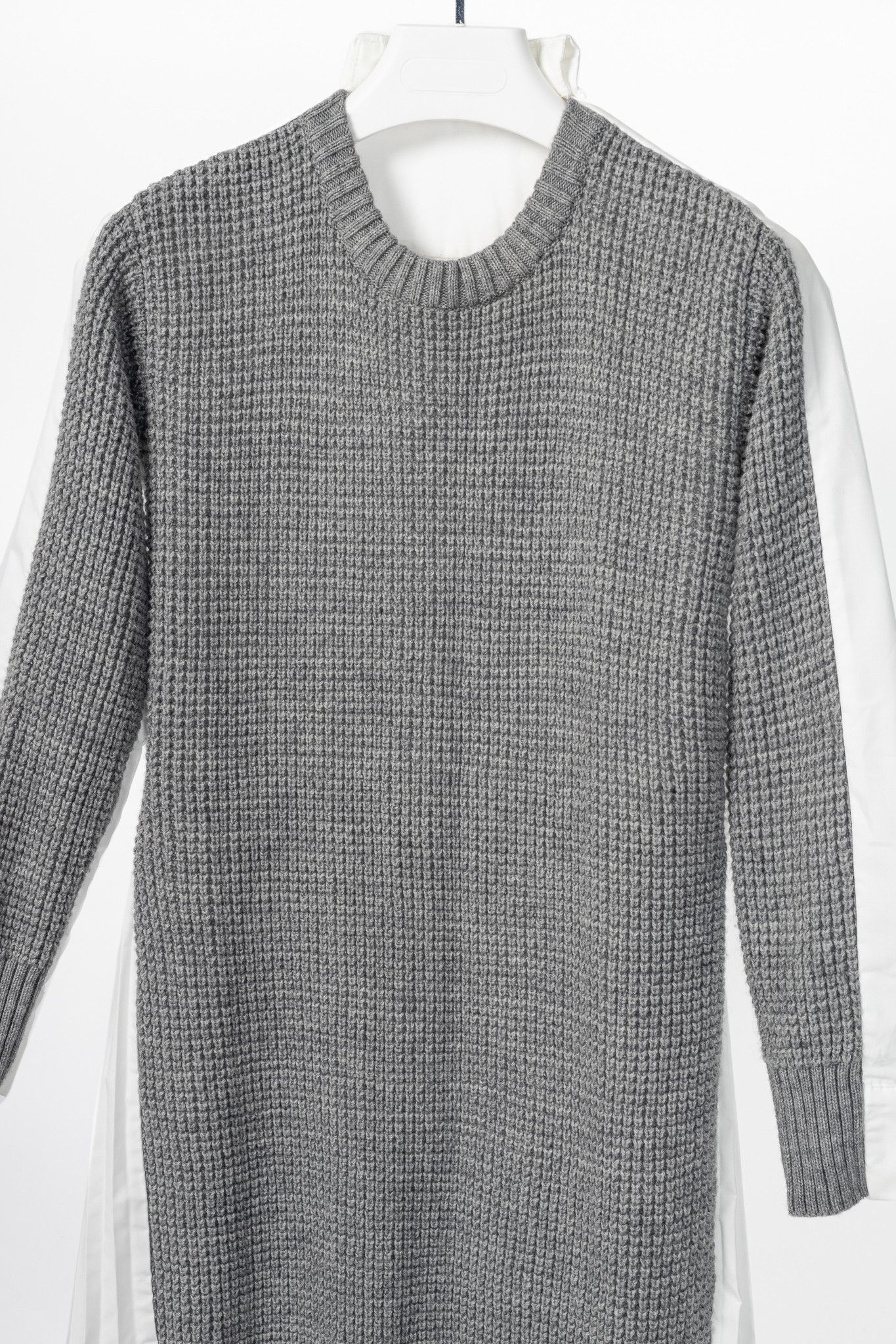Kenzo Kenzo Grey & White Pleated-Back Sweater Shirt Dress Size M / US 6-8 / IT 42-44 - 3 Thumbnail