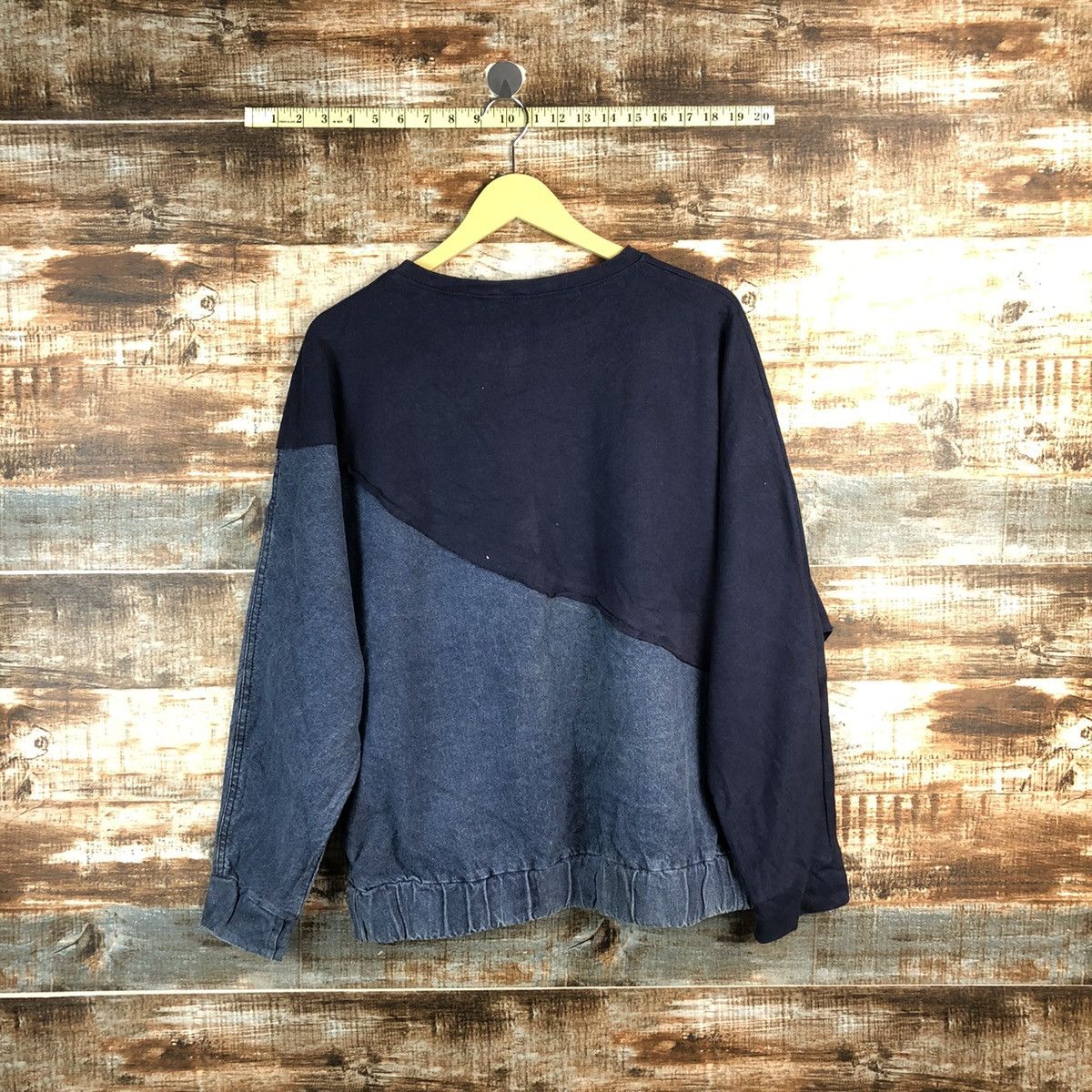 Japanese Brand Japanese Brand vintage Blue half Denim Sweatshirt #A2304 Size US L / EU 52-54 / 3 - 11 Thumbnail