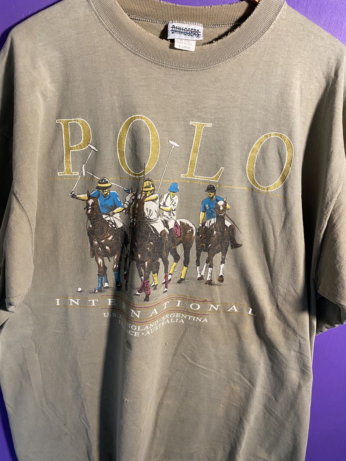 Other Vintage 90s Polo international faded t-shirt Size US XL / EU 56 / 4 - 3 Thumbnail
