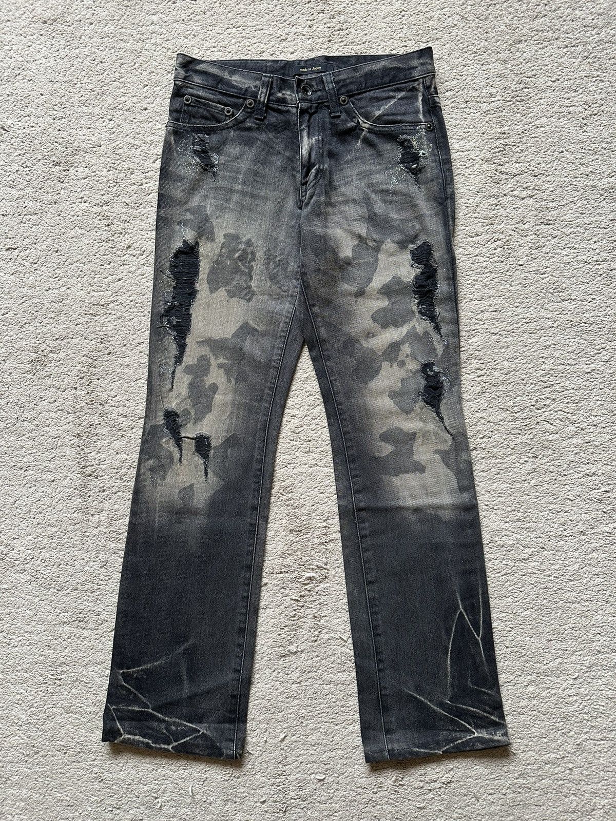 image of If Six Was Nine x Tornado Mart Japan 1990S Semanticdesign Mudwash With Clawmark Jeans in Black (Siz
