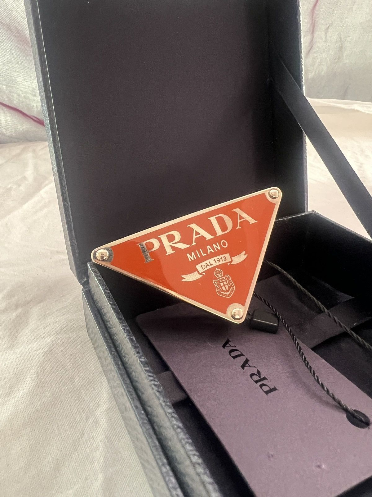 Prada 🔺Prada triangle logo metal belt buckle Size ONE SIZE - 1 Thumbnail