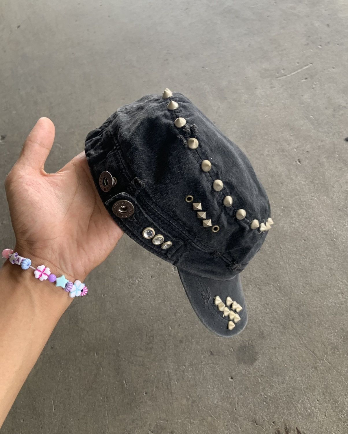 If Six Was Nine × Japanese Brand × Le Grande Bleu (L.G.B.) Vintage Cadet Hats Punk Distressed Faded Black Size ONE SIZE - 6 Thumbnail