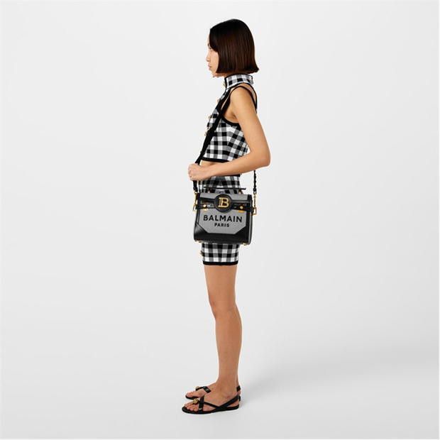 Balmain o1g2r1mq0924 Check Mini Skirts in Noir & Blanc Size 29" - 4 Thumbnail