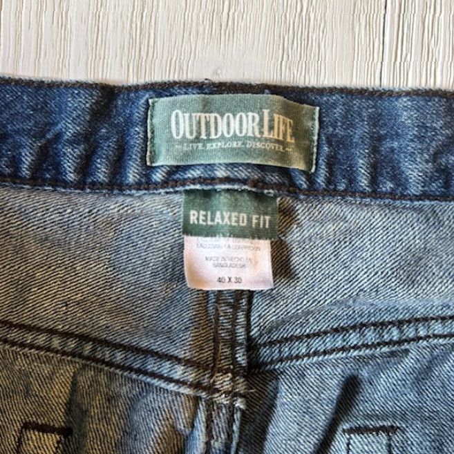 Alife Outdoor Life Jeans 40x30 Big & Tall Mens Blue 100% Cotton Straight Leg Relaxed Fit Denim 5-Pocket Closure Button Zip Jeans Mens Size US 40 / EU 56 - 5 Thumbnail