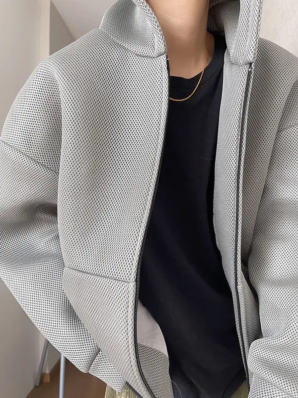 Vintage Kobayashi x Shi Double Layer Gray Mesh Hoodie Size US L / EU 52-54 / 3 - 7 Thumbnail