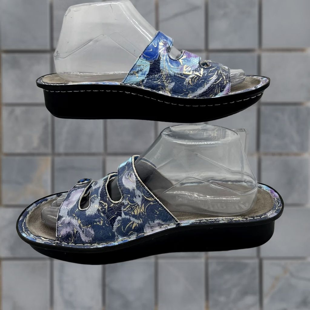 Vintage Alegria Slide Womens Blue Sandals Fiona Strap Slides Leather FIO Size US 10 / IT 40 - 1 Thumbnail