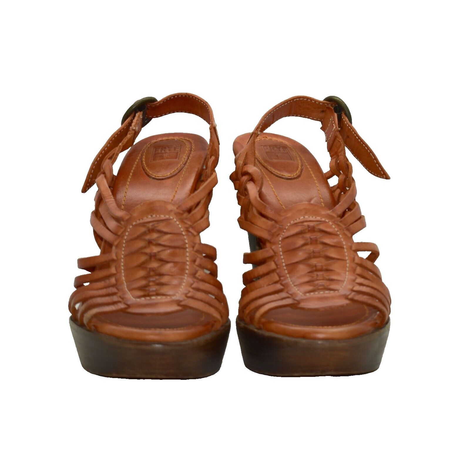 Frye FRYE Joy Huarache Brown Leather Caged Heels Sandals Size 9.5 Size US 9.5 / IT 39.5 - 4 Thumbnail