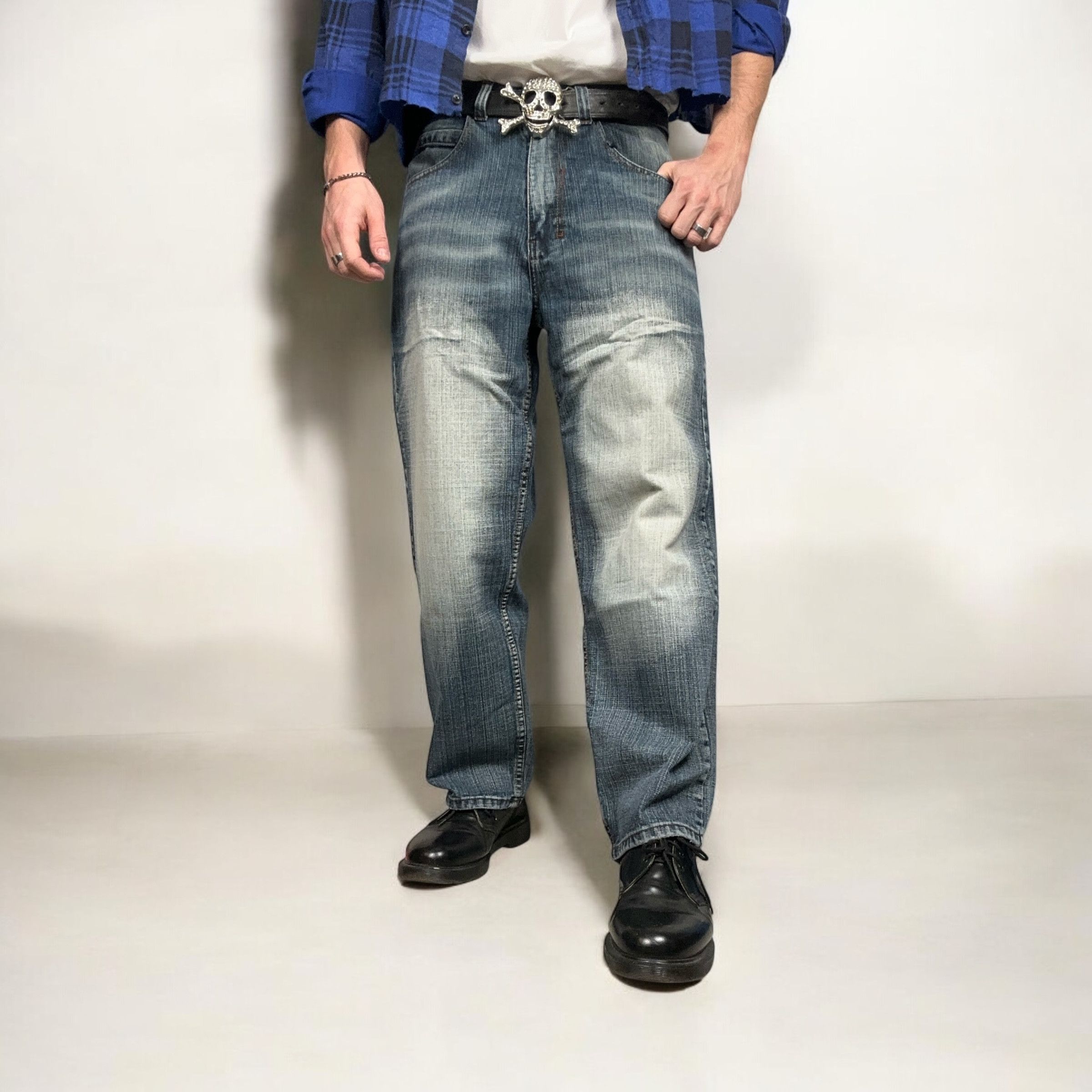 Japanese Brand × Vintage Vintage y2k Baggy Washed Japanese Denim Pants Jeans Mudwash Size US 36 / EU 52 - 1 Thumbnail