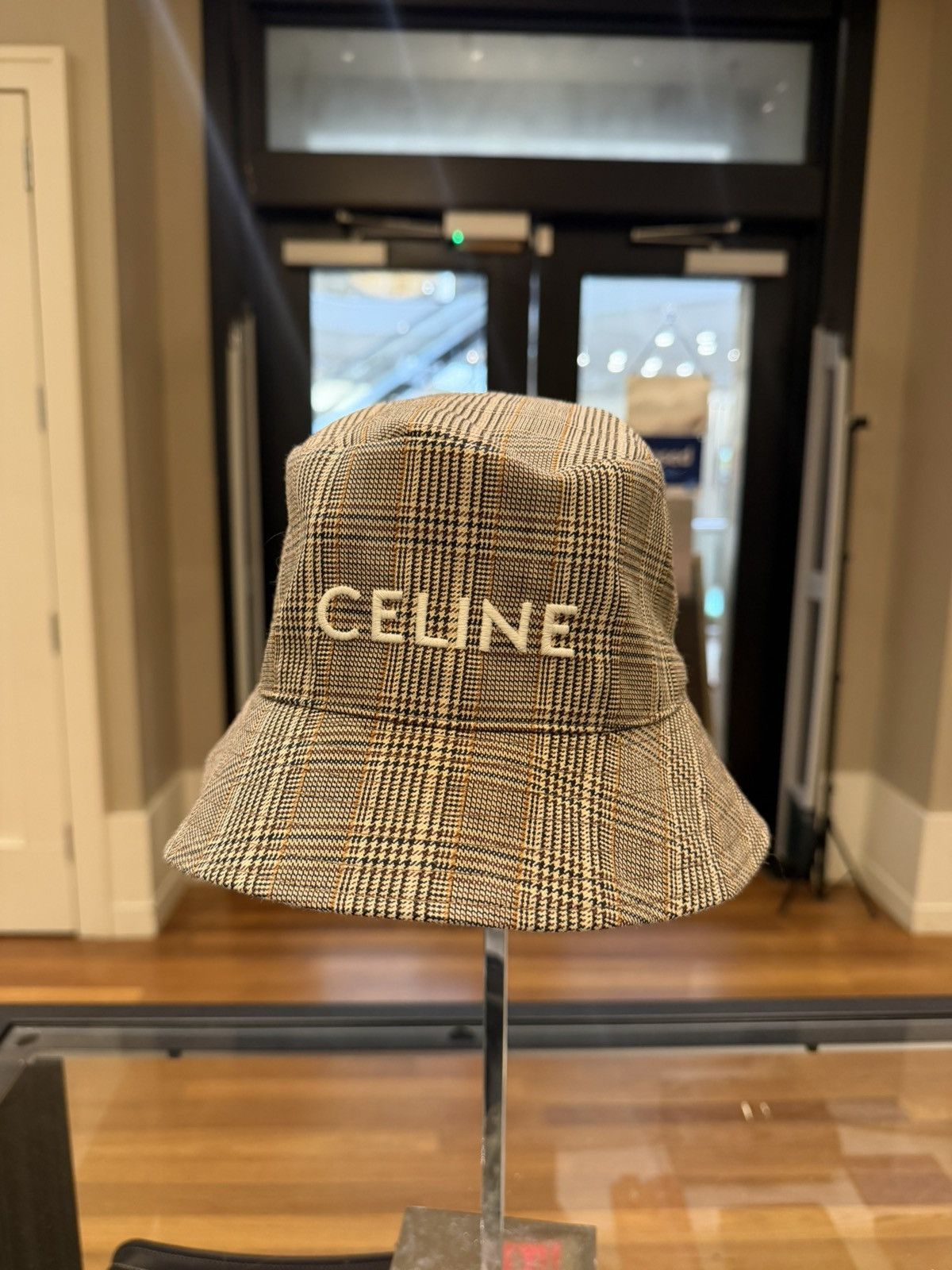 Celine Celine Houndstooth Woven Bucket Hat Size ONE SIZE - 1 Thumbnail