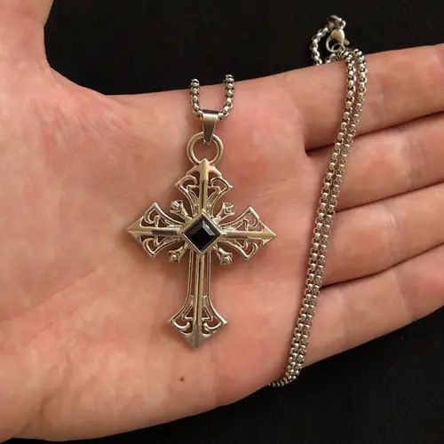 VIBE Cross Pendant Necklace Punk Chain Size ONE SIZE - 7 Thumbnail
