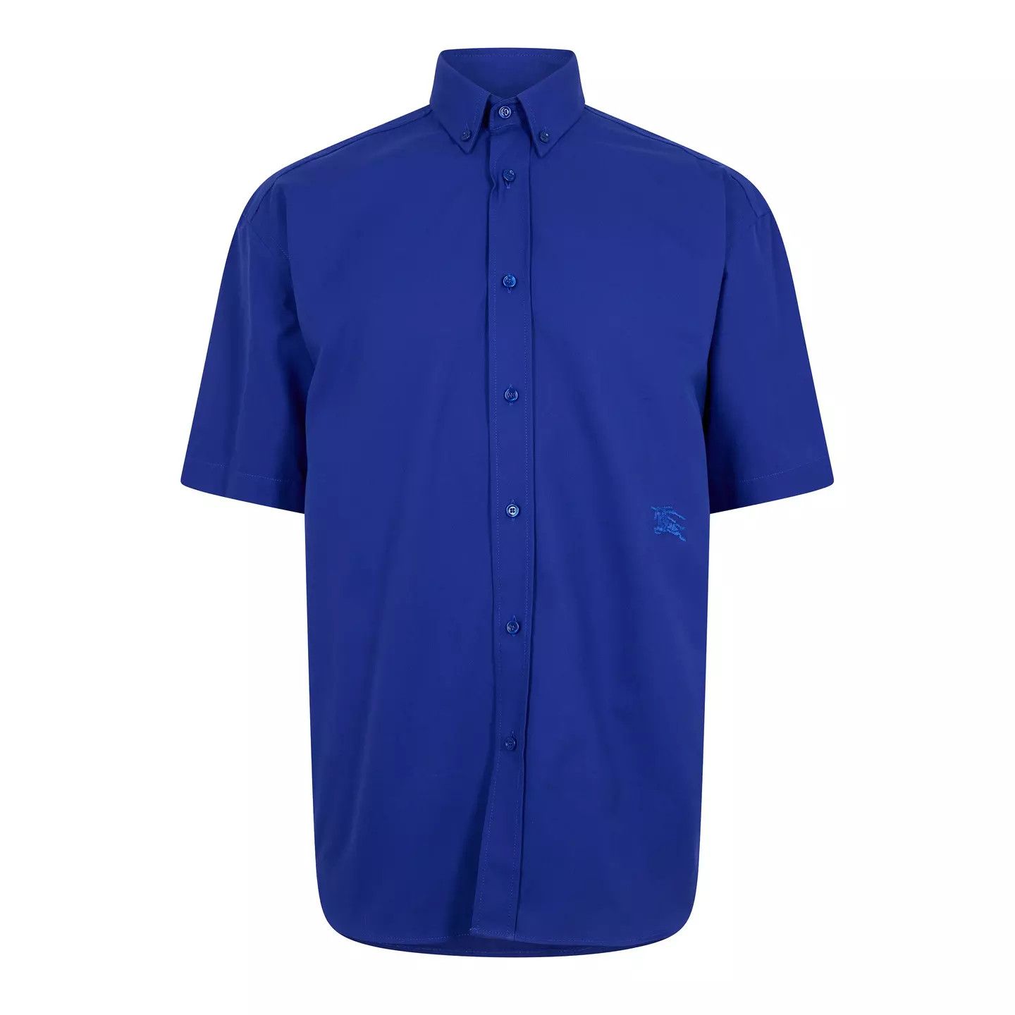 Burberry o1g2r1mq0426 Short-Sleeve Oxford Shirt in Blue Size US M / EU 48-50 / 2 - 1 Thumbnail