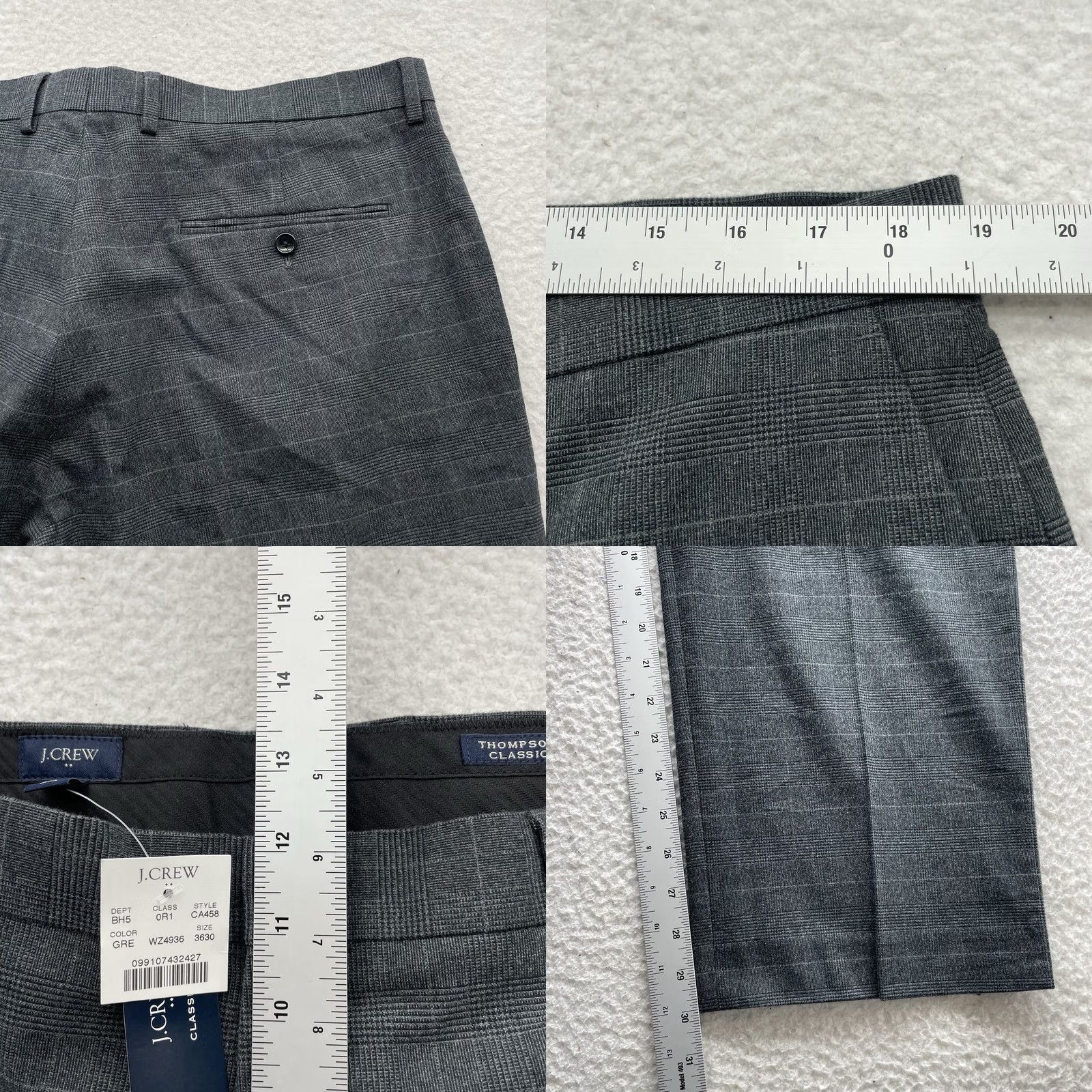 J.Crew J. Crew Thompson Dress Pants 38x30 Gray Glen Plaid Stretch Classic Size US 38 / EU 54 - 8 Thumbnail