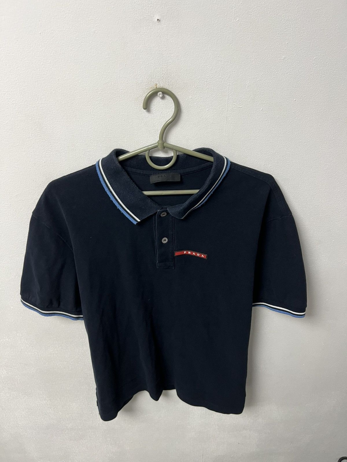 Prada Vintage Prada Polo T Shirt Red Tab Logo Size US XXL / EU 58 / 5 - 2 Thumbnail