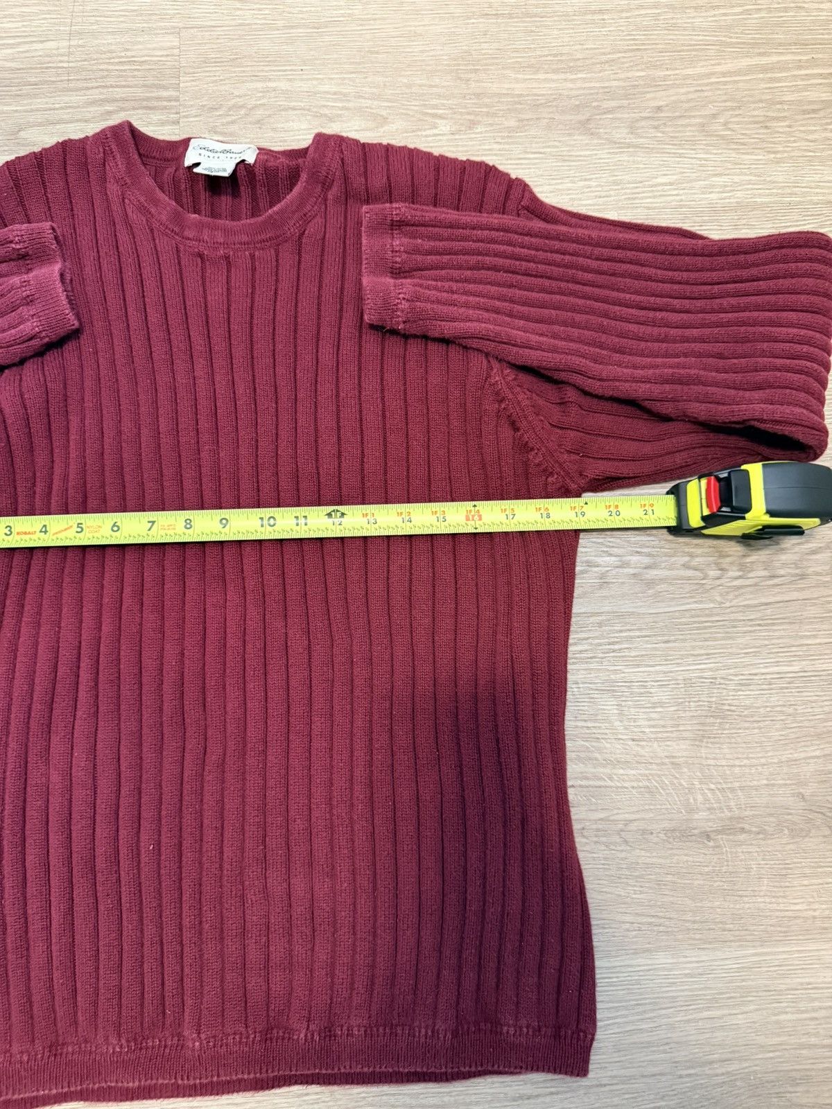 Eddie Bauer Wine red cotton knit Eddie Bauer Sweater Size US L / EU 52-54 / 3 - 5 Thumbnail