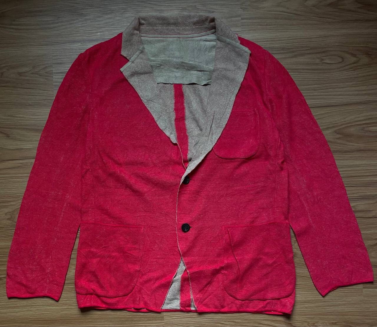 Designer × Issey Miyake × Vintage Vintage Designer Issey Miyake No Collar Linen Cotton Jacket Size US L / EU 52-54 / 3 - 1 Thumbnail