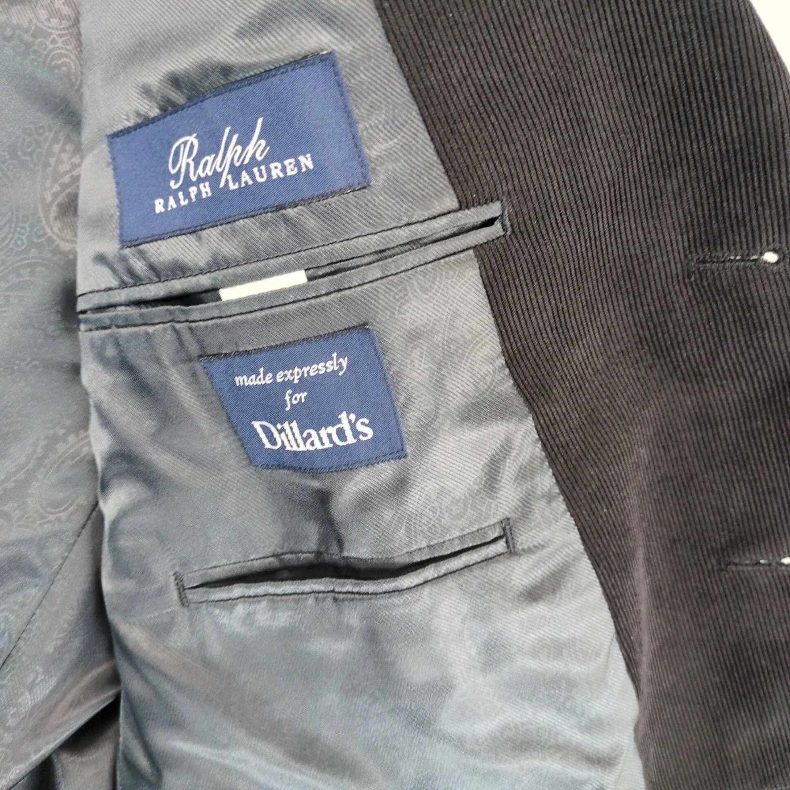 Ralph Lauren Ralph Lauren Black Corduroy Sports Coat 44L Blazer Jacket Size 44L - 4 Thumbnail