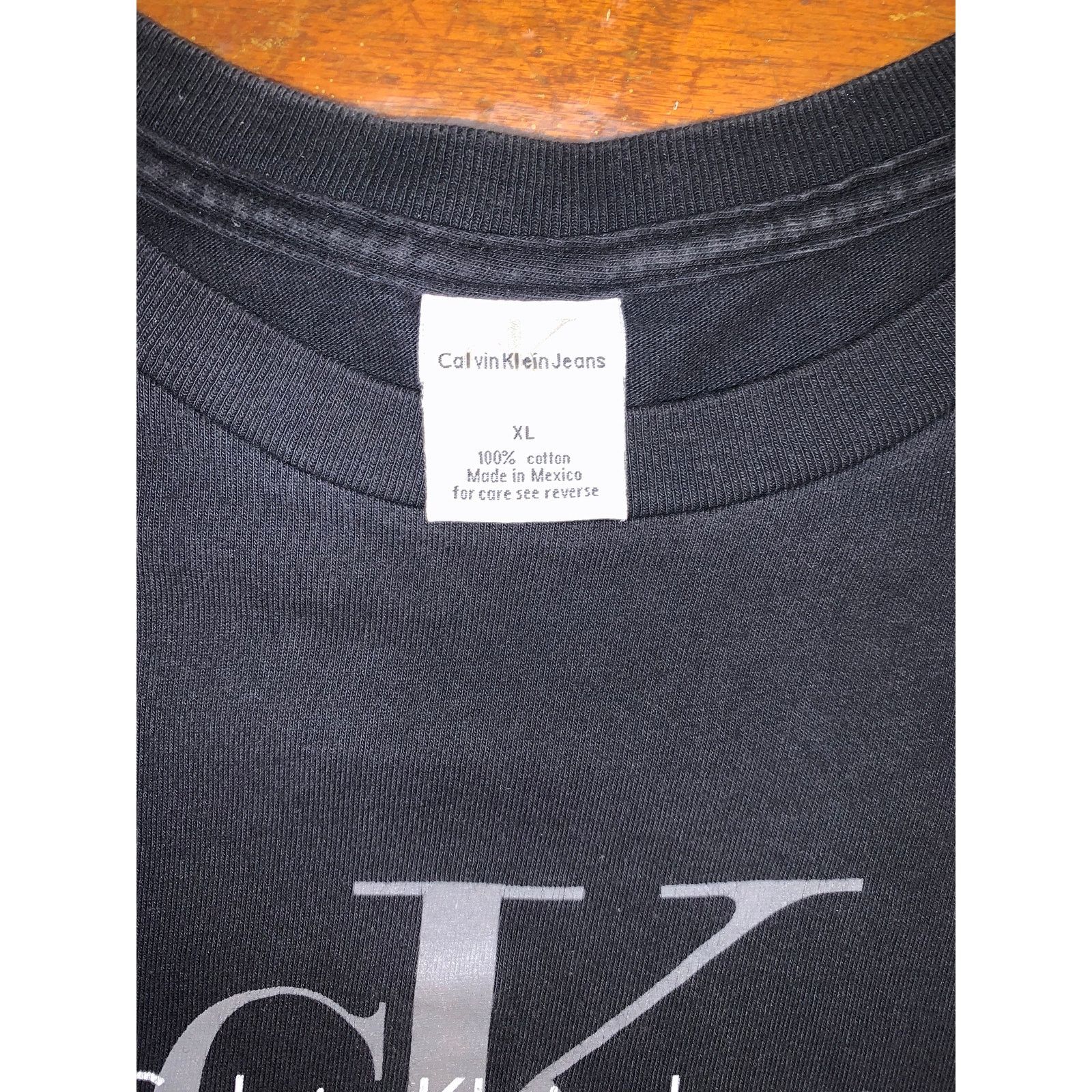 Calvin Klein Vintage 90s Calvin Klein Jeans Spell Out Tee Black XL Mexico Size US XL / EU 56 / 4 - 5 Thumbnail