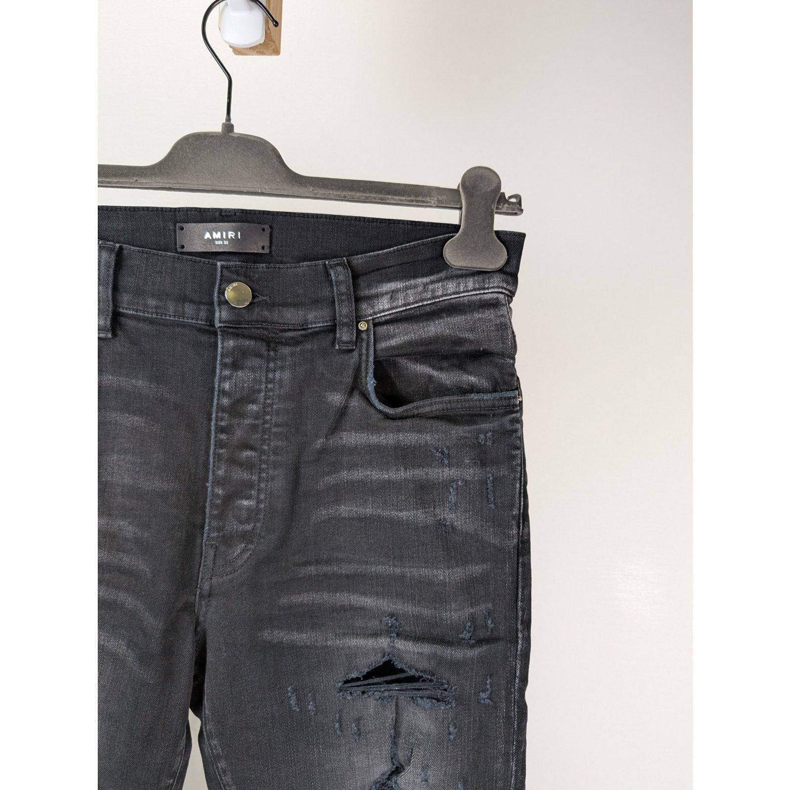 Amiri o1rshd1 Thrasher Plus Jean in Aged Black Size US 32 / EU 48 - 4 Thumbnail