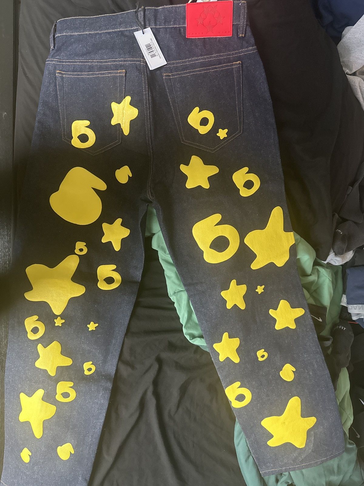 Sp5der Sp5der Jeans Indigo yellow emblems Size US 30 / EU 46 - 3 Thumbnail