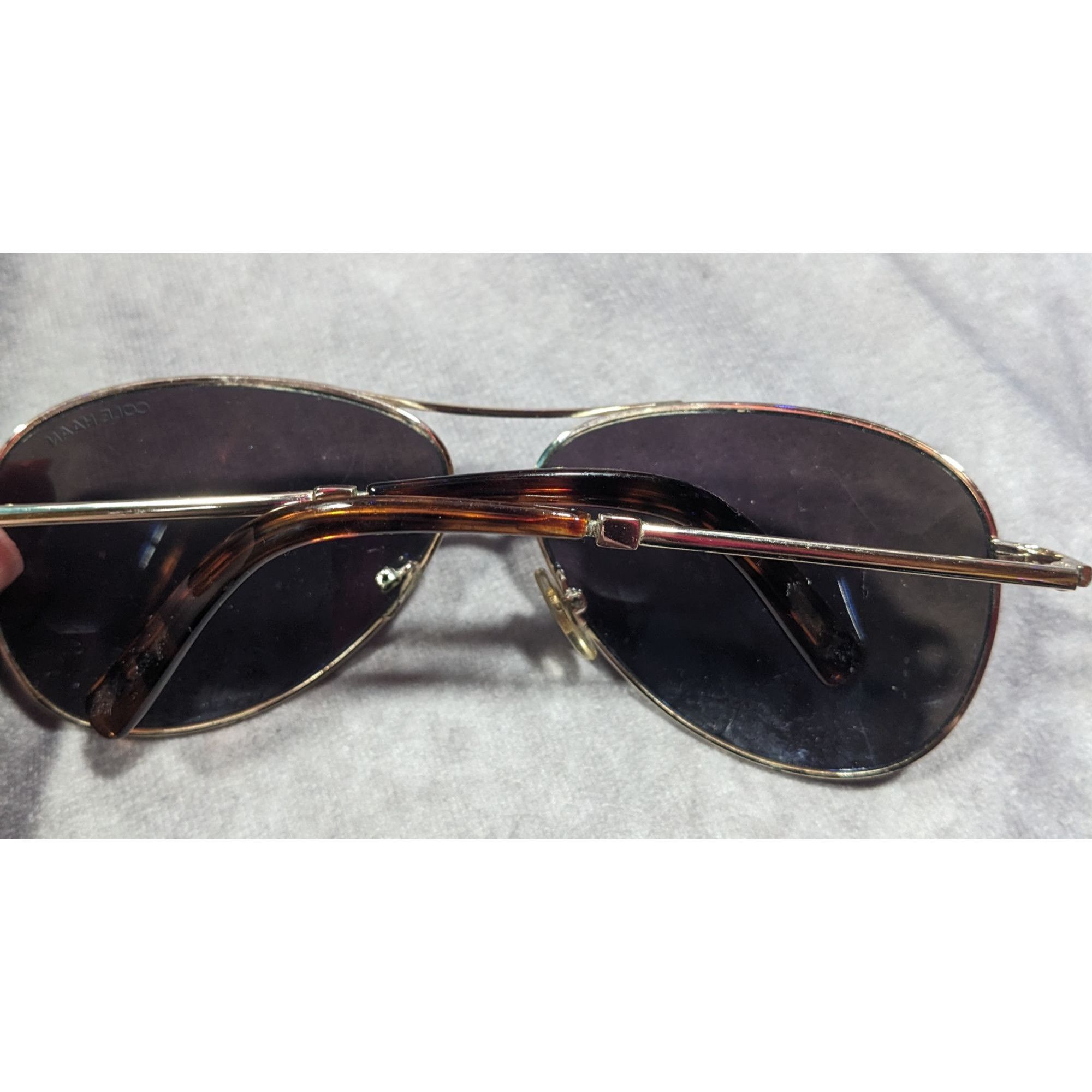Cole Haan Cole Haan C669 Silver Tone And Tortoise Blue Mirror Aviator Size ONE SIZE - 9 Thumbnail