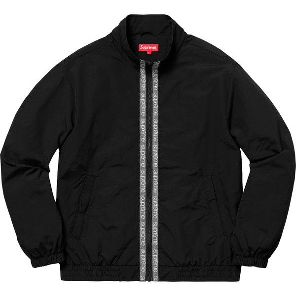 Supreme Classic Logo Taping Track Jacket Black Large size 