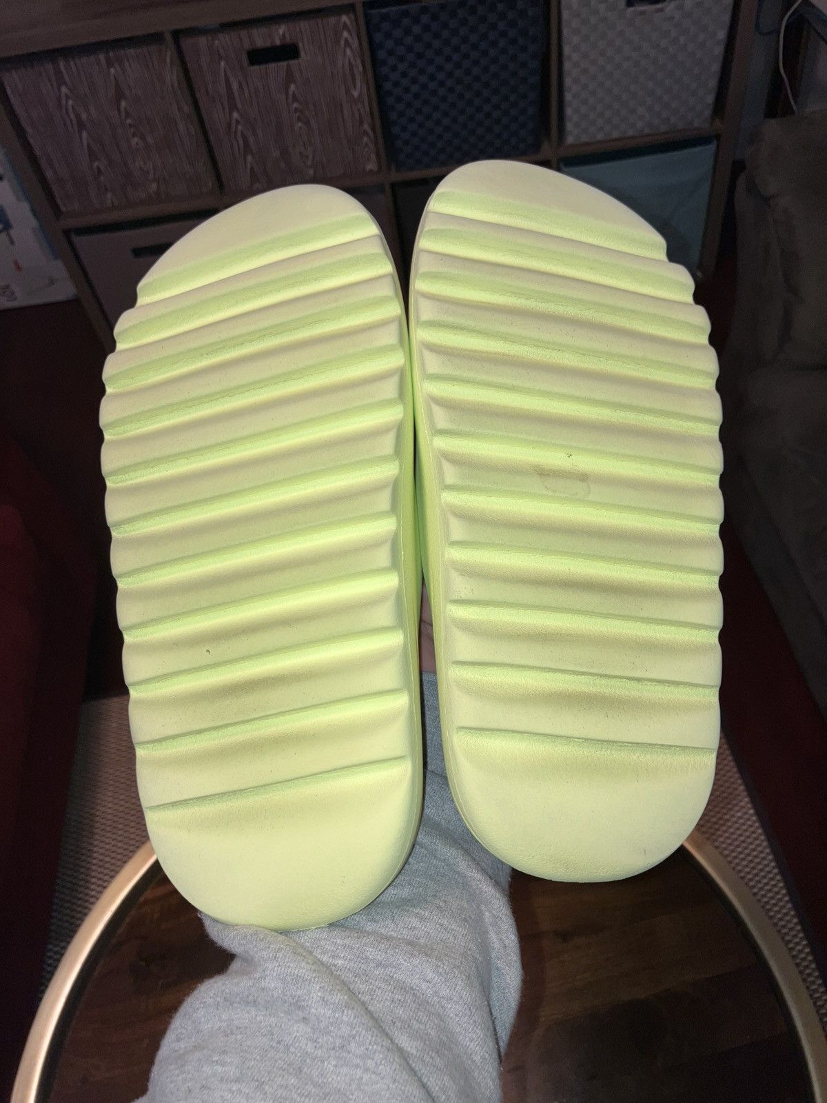 Yeezy adidas Mens Yeezy Slide Glow Green Size 10 | Grailed