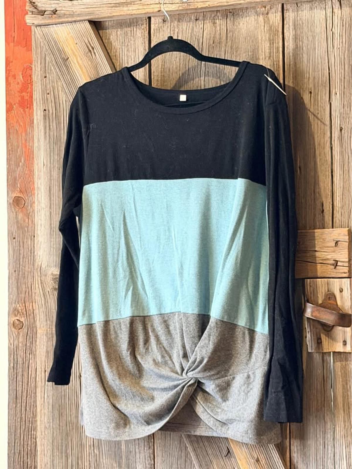 Genetic Manipulation Shinichiro Kuriya Colorblock Long Sleeve Twist Hem Top XL Size XL / US 12-14 / IT 48-50 - 1 Thumbnail