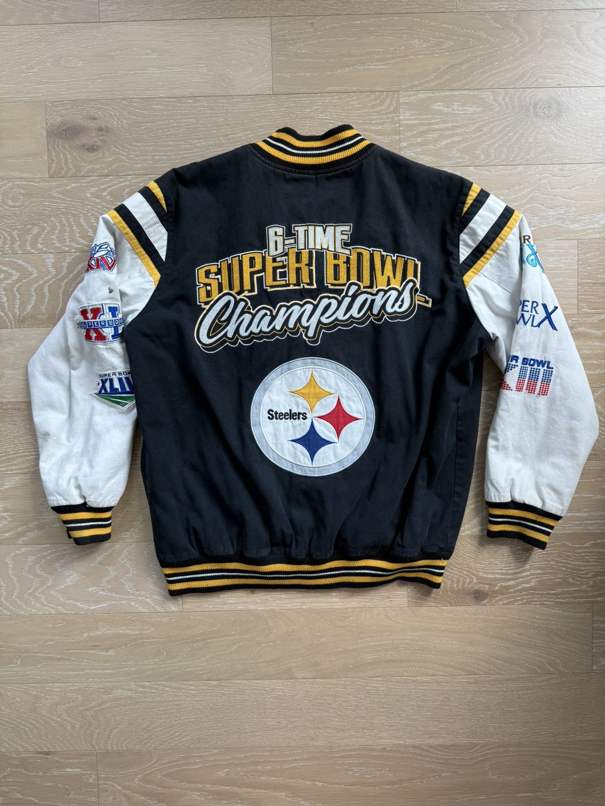 NFL Pittsburgh Steelers Letterman Varsity Super Bowl Jacket Size US XL / EU 56 / 4 - 14 Thumbnail