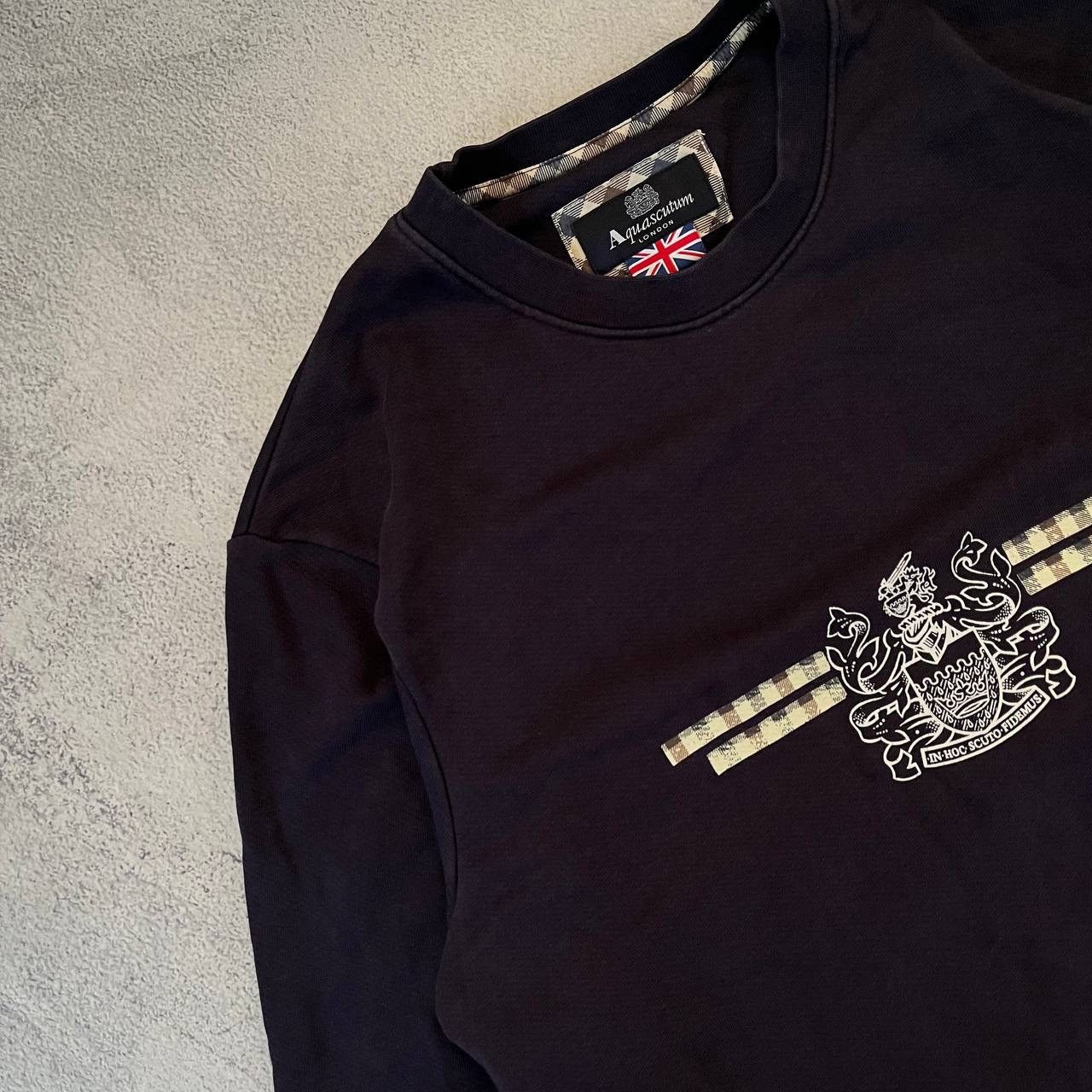 Aquascutum × Vintage Vintage Aquascutum Boxy Logo Faded Sweatshirt Size US L / EU 52-54 / 3 - 3 Thumbnail