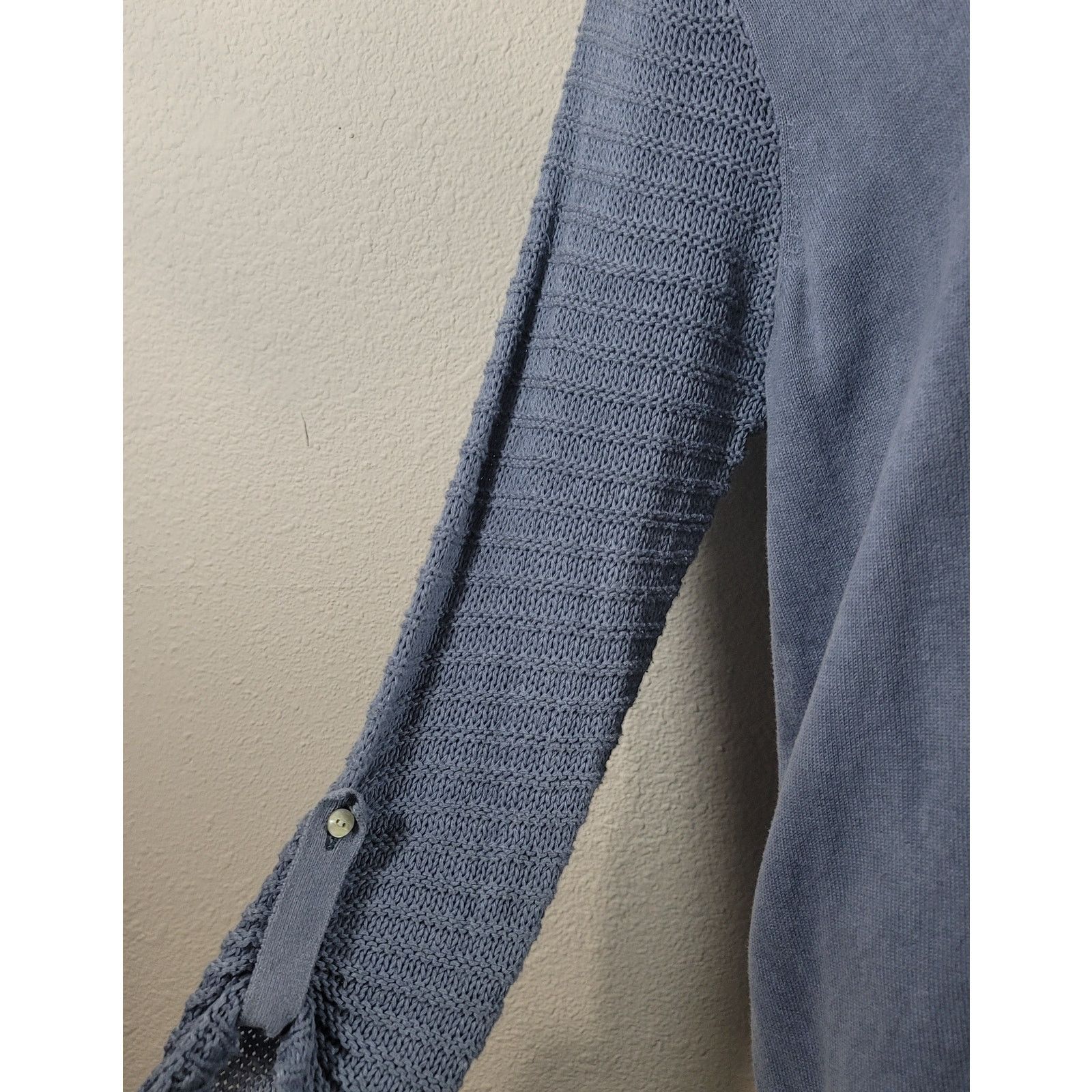 Other Democracy Blue 4 Button Henley Open Knit Back Panel Top M Size M / US 6-8 / IT 42-44 - 7 Thumbnail