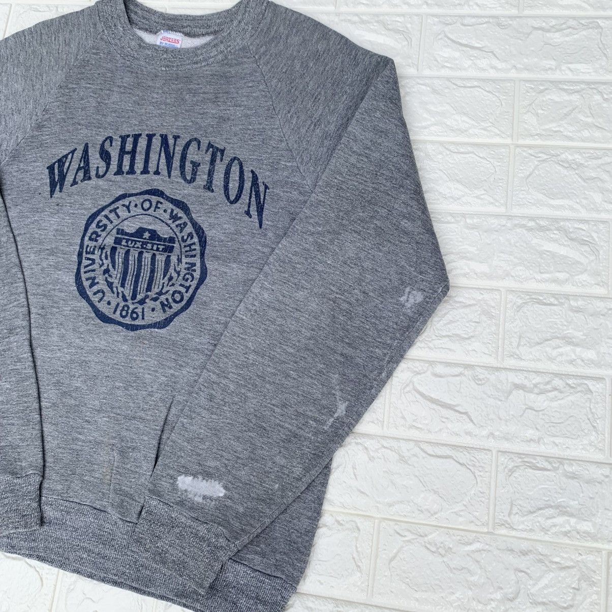 Jerzees × Vintage Vintage 1980s Jerzees University Of Washington Crewneck Size US S / EU 44-46 / 1 - 6 Thumbnail