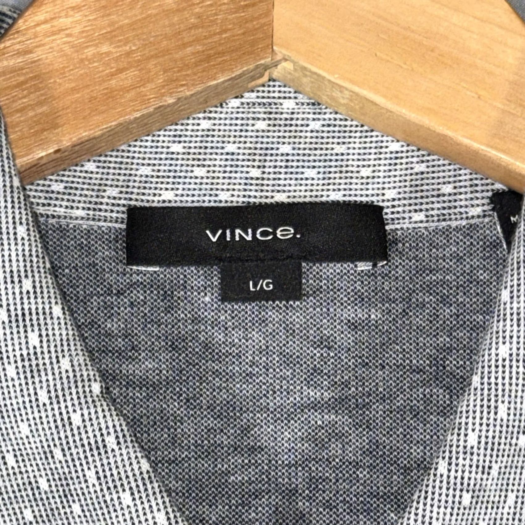Vince Vince Shirt Mens Large Gray Geometric Cotton Short Sleeve Button Front Casual Size US L / EU 52-54 / 3 - 3 Thumbnail