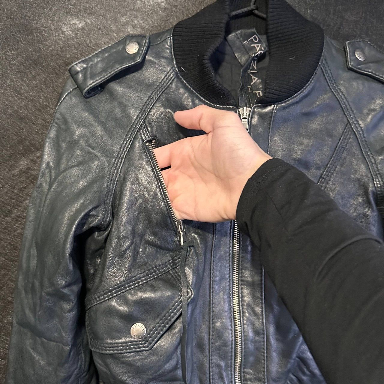 Patrizia Pepe Vintage Patrizia Pepe Black Leather Jacket Made in Italy Size S / US 4 / IT 40 - 4 Thumbnail