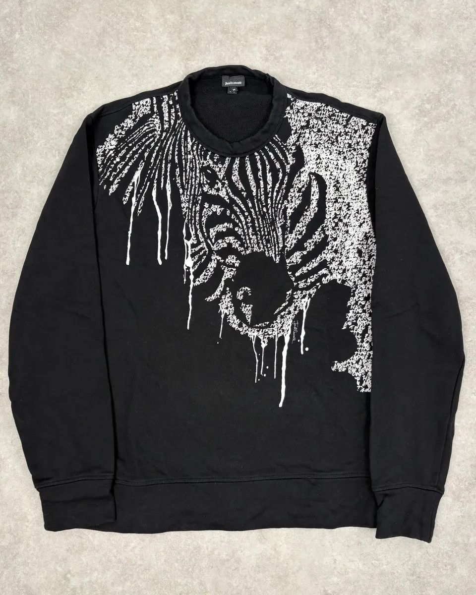 Just Cavalli FW2018 Cavalli Black Zebra Poem Sweater Size US L / EU 52-54 / 3 - 1 Thumbnail