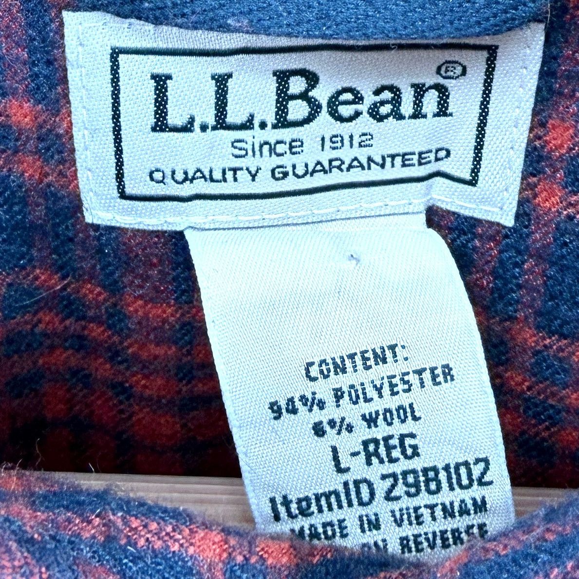L.L. Bean Red Navy Plaid Snap Front Flannel Shirt Size US L / EU 52-54 / 3 - 6 Thumbnail