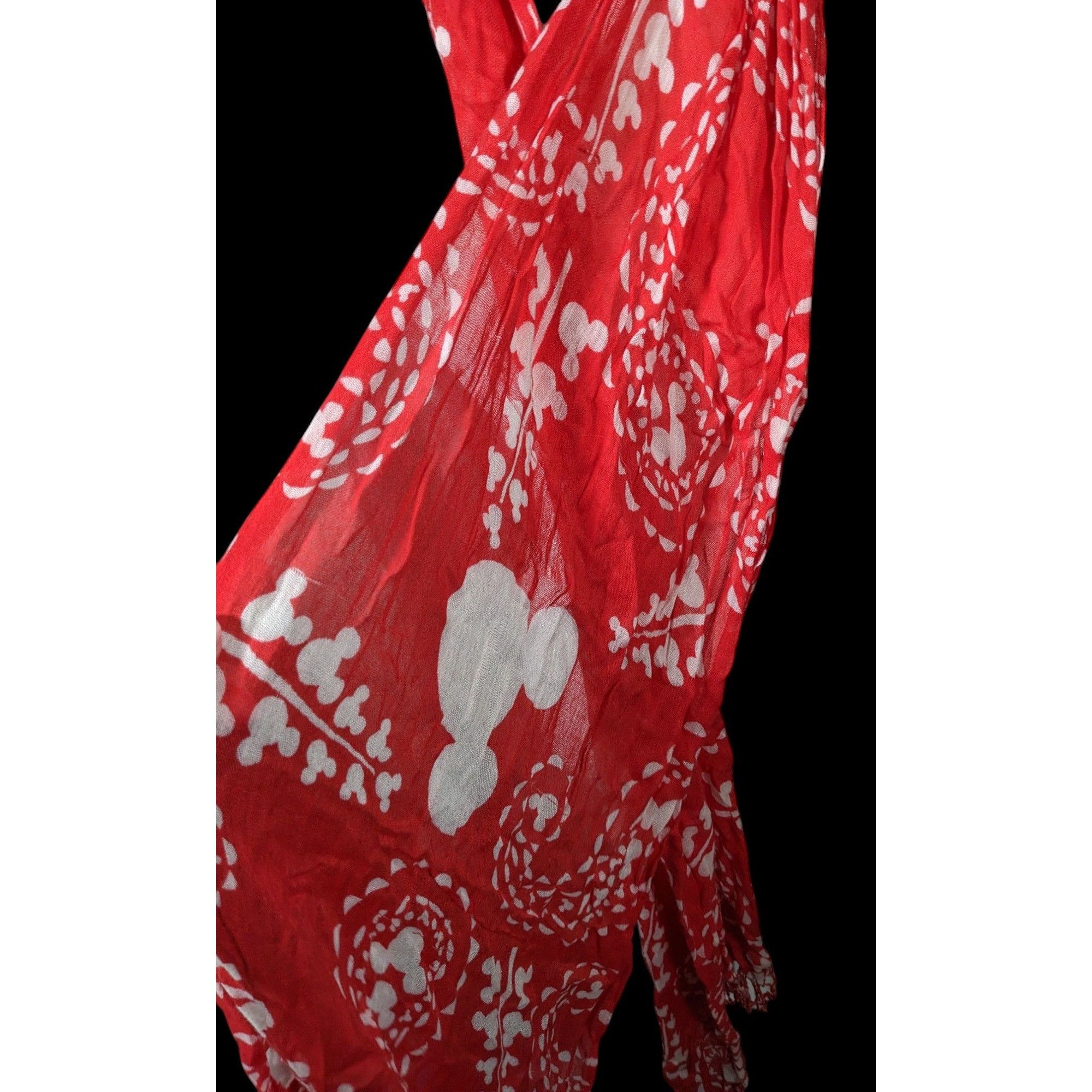 Disney Disney Mickey Mouse Red And White Lightweight Scarf Size ONE SIZE - 4 Thumbnail