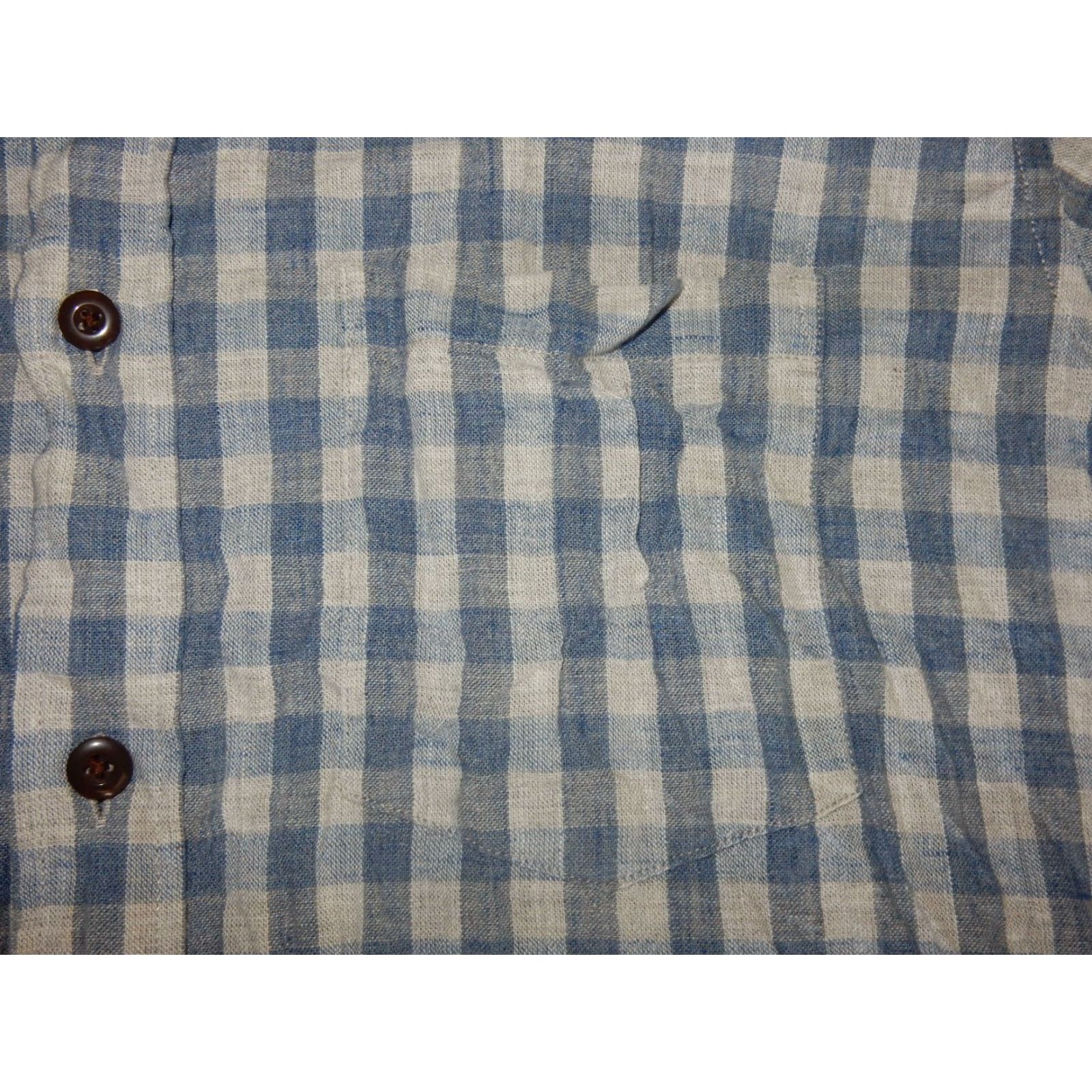 J.Crew VINTAGE J.CREW Shirt Plaid Short Sleeve Button-Up M Blue Adult Medium Slim Homespun Size US M / EU 48-50 / 2 - 3 Thumbnail