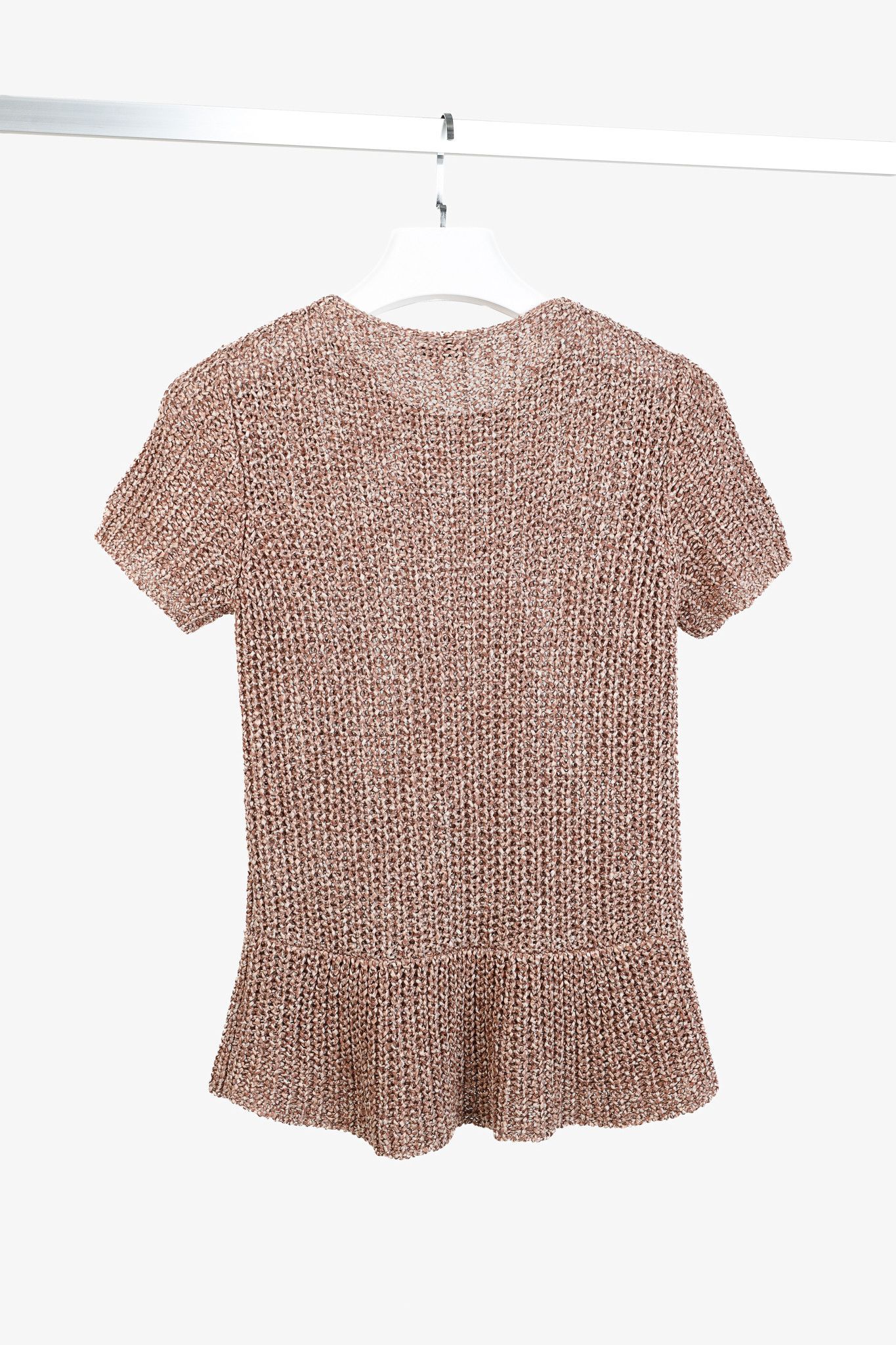 Brunello Cucinelli Brunello Cucinelli Chunky Cotton-Knit Short-Sleeve Sweater Size S / US 4 / IT 40 - 2 Thumbnail
